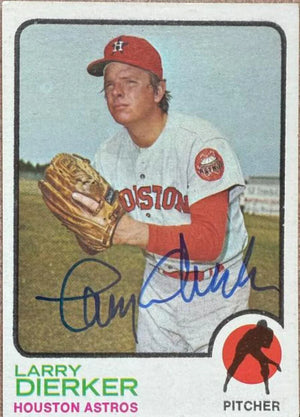 Larry Dierker Signed 1973 Topps Baseball Card - Houston Astros