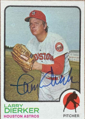 Larry Dierker Signed 1973 Topps Baseball Card - Houston Astros