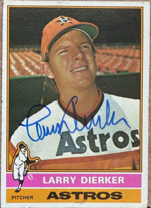 Larry Dierker Signed 1976 Topps Baseball Card - Houston Astros