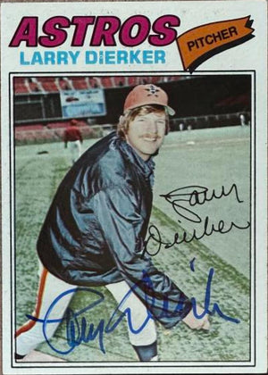 Larry Dierker Signed 1977 Topps Baseball Card - Houston Astros