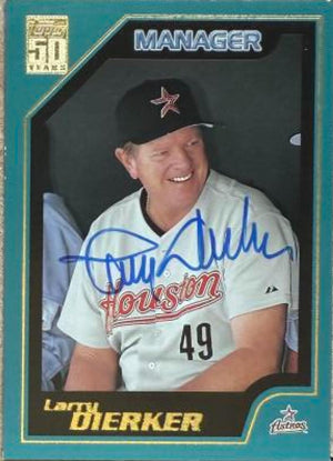 Larry Dierker Signed 2001 Topps Baseball Card - Houston Astros