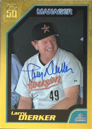 Larry Dierker Signed 2001 Topps Gold Baseball Card - Houston Astros