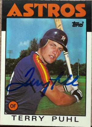 Terry Puhl Signed 1986 Topps TIFFANY Baseball Card - Houston Astros