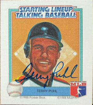 Terry Puhl Signed 1988 Parker Bros Starting Lineup Talking Baseball Card - Houston Astros