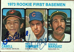 Enos Cabell & Pat Bourque Dual Signed 1973 Topps Baseball Card - Baltimore Orioles, Chicago Cubs