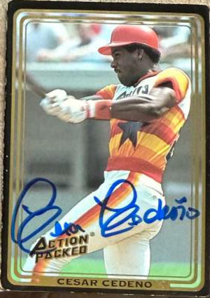 Cesar Cedeno Signed 1989 Action Packed All-Star Gallery Baseball Card - Houston Astros