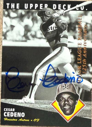 Cesar Cedeno Signed 1994 Upper Deck All-Time Heroes Baseball Card - Houston Astros
