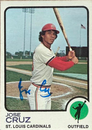 Jose Cruz Autographed 1973 Topps Baseball Card - St Louis Cardinals #292