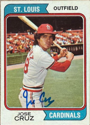 Jose Cruz Autographed 1974 Topps Baseball Card - St Louis Cardinals #464
