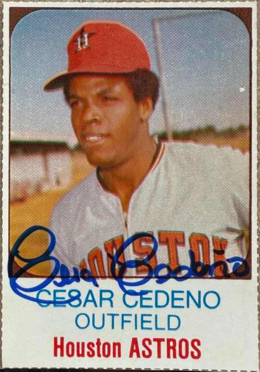 Cesar Cedeno Signed 1975 Hostess Baseball Card - Houston Astros