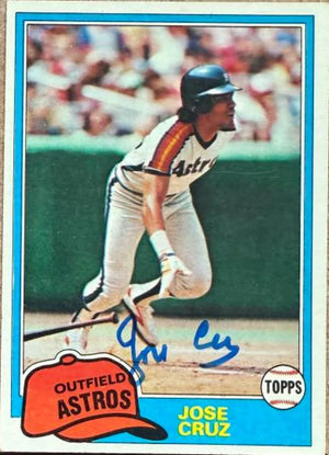 Jose Cruz Autographed 1981 Topps Baseball Card - Houston Astros #105