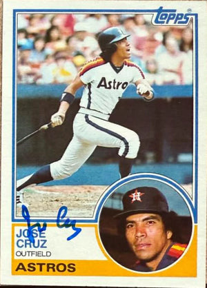 ホセ・クルーズ直筆サイン入り 1983 Topps ベースボールカード - ヒューストン・アストロズ #585
