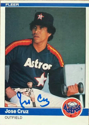 Jose Cruz Autographed 1984 Fleer Baseball Card - Houston Astros #222