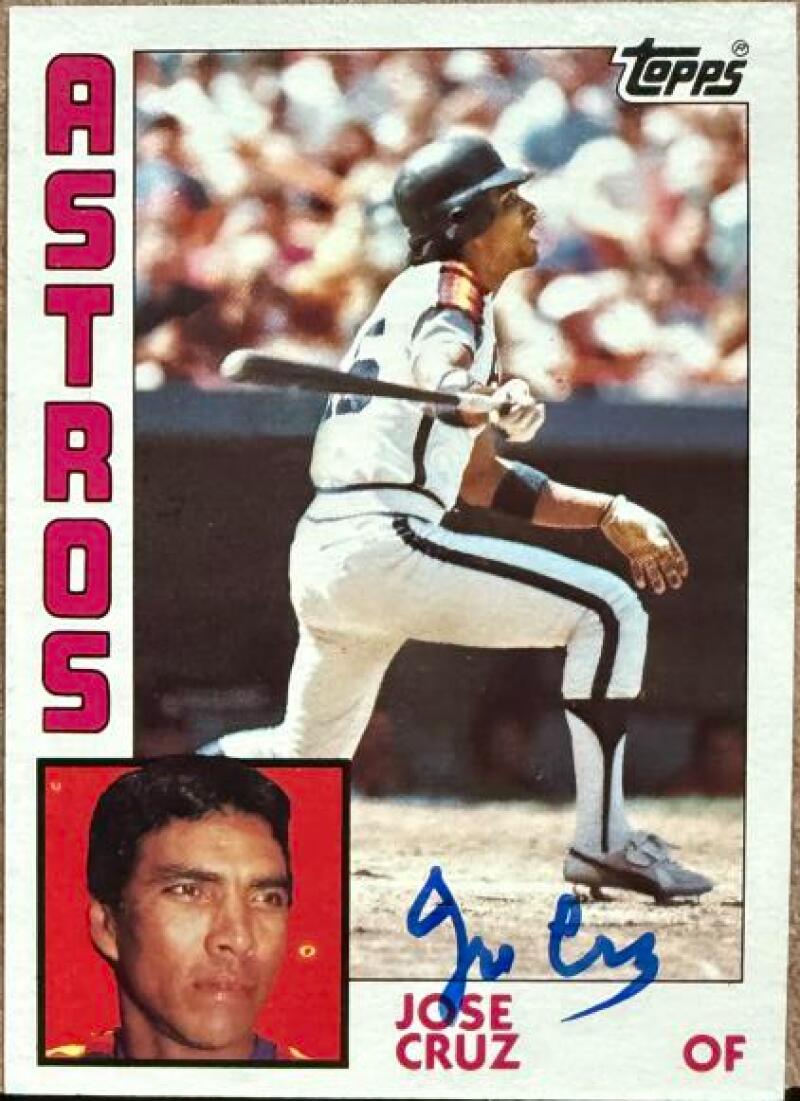 Jose Cruz Autographed 1984 Topps Baseball Card - Houston Astros #422