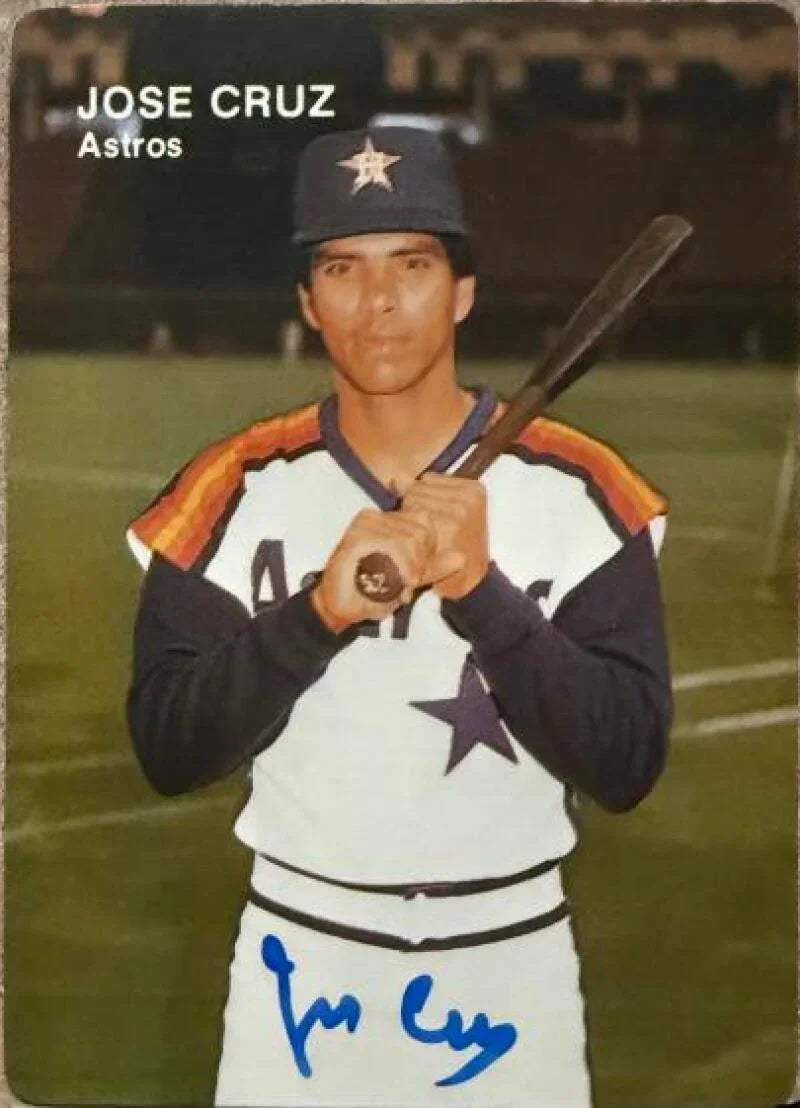 Jose Cruz Autographed 1984 Mother's Cookies Baseball Card - Houston Astros #8
