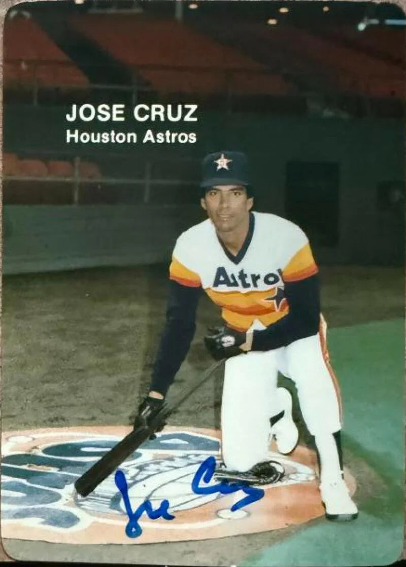 Jose Cruz Autographed 1985 Mother's Cookies Baseball Card - Houston Astros #4