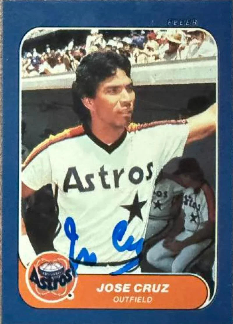 Jose Cruz Autographed 1986 Fleer Classic Miniatures Baseball Card - Houston Astros #62