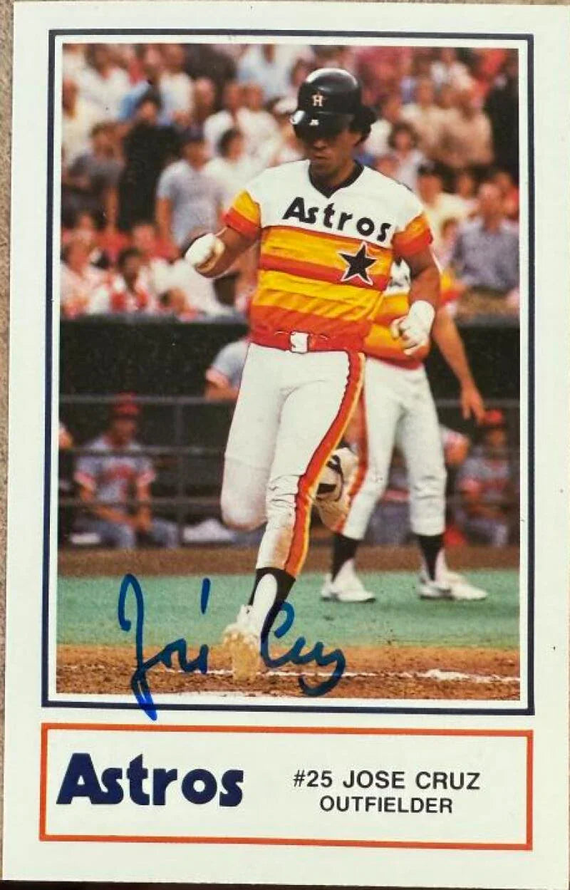 Jose Cruz Autographed 1986 Houston Astros Police SGA Baseball Card - Houston Astros #12