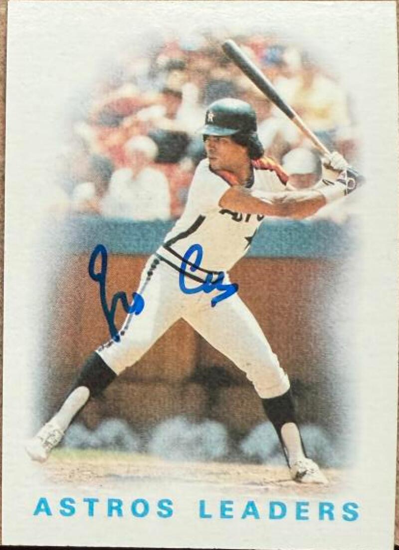 Jose Cruz Autographed 1986 Topps Baseball Card #186 Houston Astros Leaders