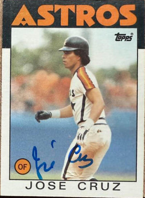 Jose Cruz Autographed 1986 Topps Baseball Card - Houston Astros #640