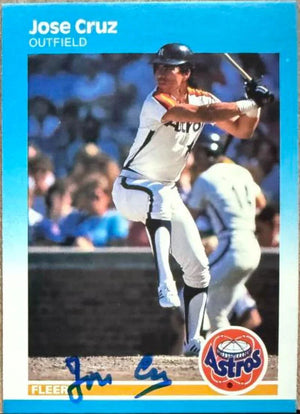 Jose Cruz Autographed 1987 Fleer Baseball Card - Houston Astros #53