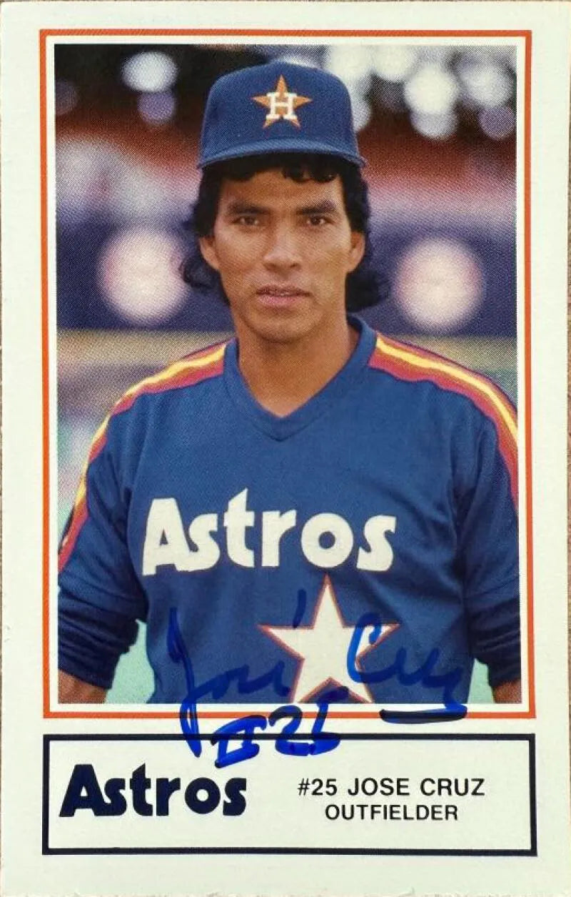 Jose Cruz Autographed 1987 Houston Police SGA Baseball Card - Houston Astros #3