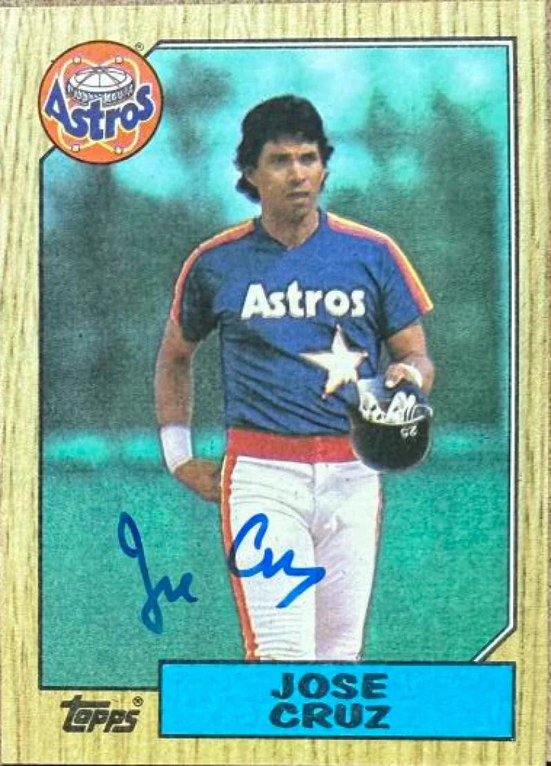 Jose Cruz Autographed 1987 Topps Baseball Card - Houston Astros #670