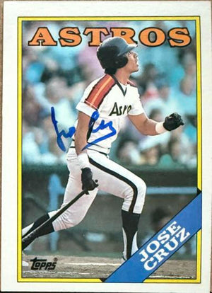 Jose Cruz Autographed 1988 Topps Baseball Card - Houston Astros #278