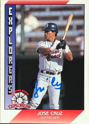 Jose Cruz Autographed 1991 Pacific Senior League Baseball Card #36