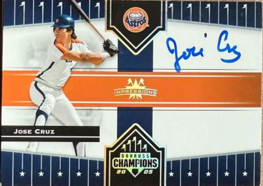Jose Cruz Autographed 2005 Donruss Champions Impressions Baseball Card - Houston Astros #227