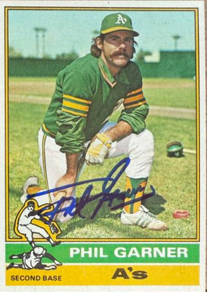 Phil Garner Autographed 1976 Topps Baseball Card - Oakland A's #57