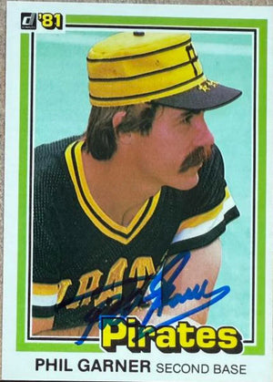 Phil Garner Autographed 1981 Donruss Baseball Card - Pittsburgh Pirates #372