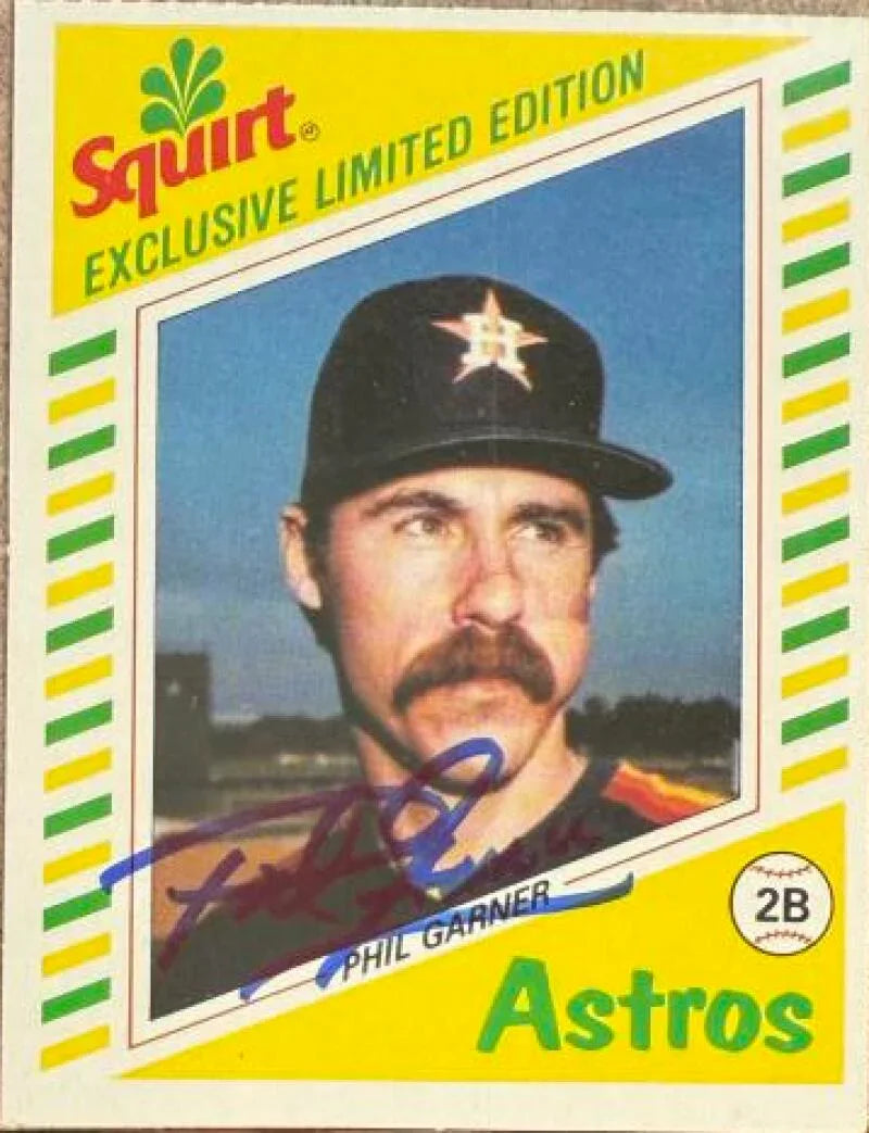 Phil Garner Autographed 1982 Topps Squirt Baseball Card - Houston Astros #13
