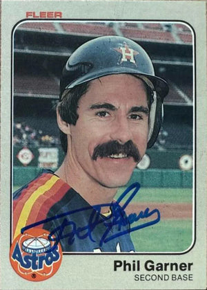 Phil Garner Autographed 1983 Fleer Baseball Card - Houston Astros #448