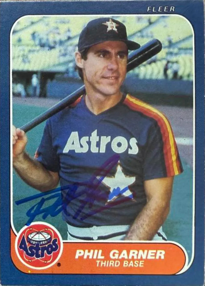 Phil Garner Autographed 1986 Fleer Baseball Card - Houston Astros #301