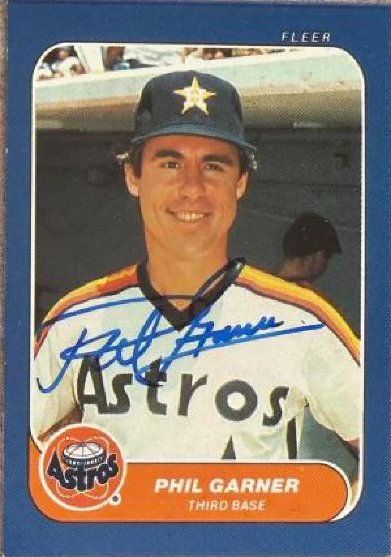 Phil Garner Autographed 1986 Fleer Classic Miniatures Baseball Card - Houston Astros #64