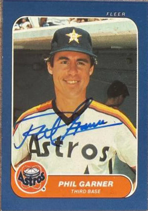 Phil Garner Autographed 1986 Fleer Classic Miniatures Baseball Card - Houston Astros #64