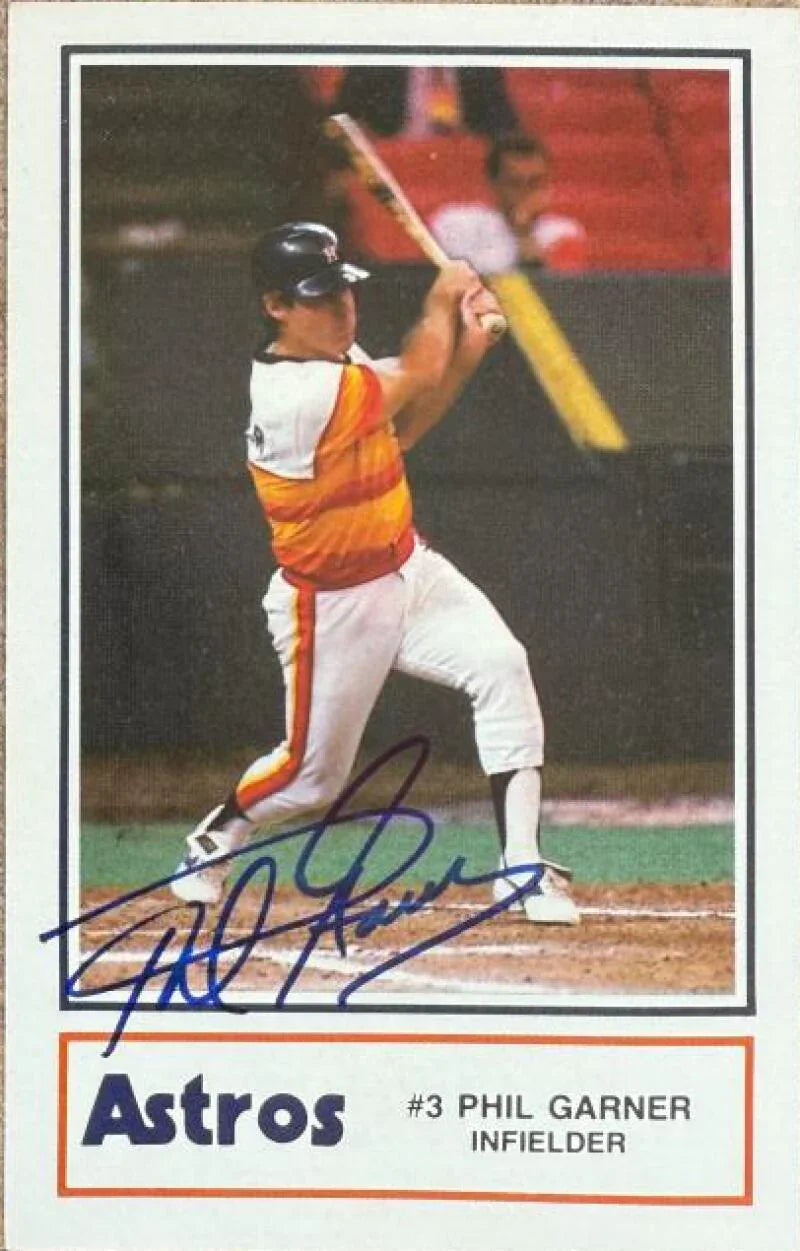 Phil Garner Autographed 1986 Houston Police SGA Baseball Card - Houston Astros #9