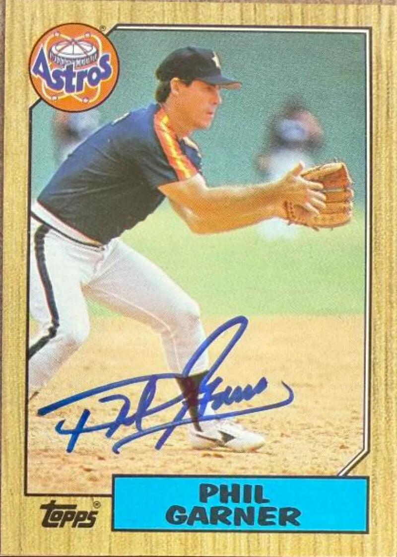 フィル・ガーナー直筆サイン入り 1987年 Topps ベースボールカード - ヒューストン・アストロズ #304