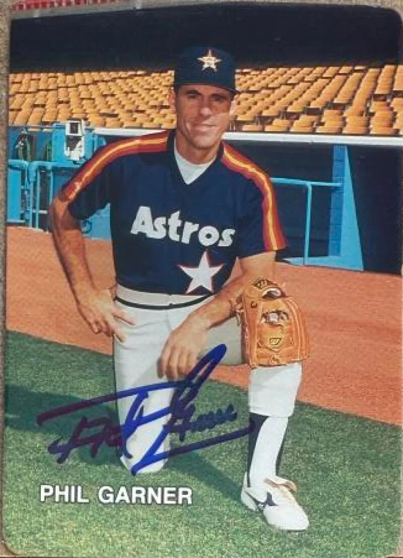 Phil Garner Autographed 1987 Mother's Cookies Baseball Card - Houson Astros #6