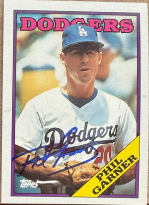 Phil Garner Autographed 1988 Topps Baseball Card - Los Angeles Dodgers #174