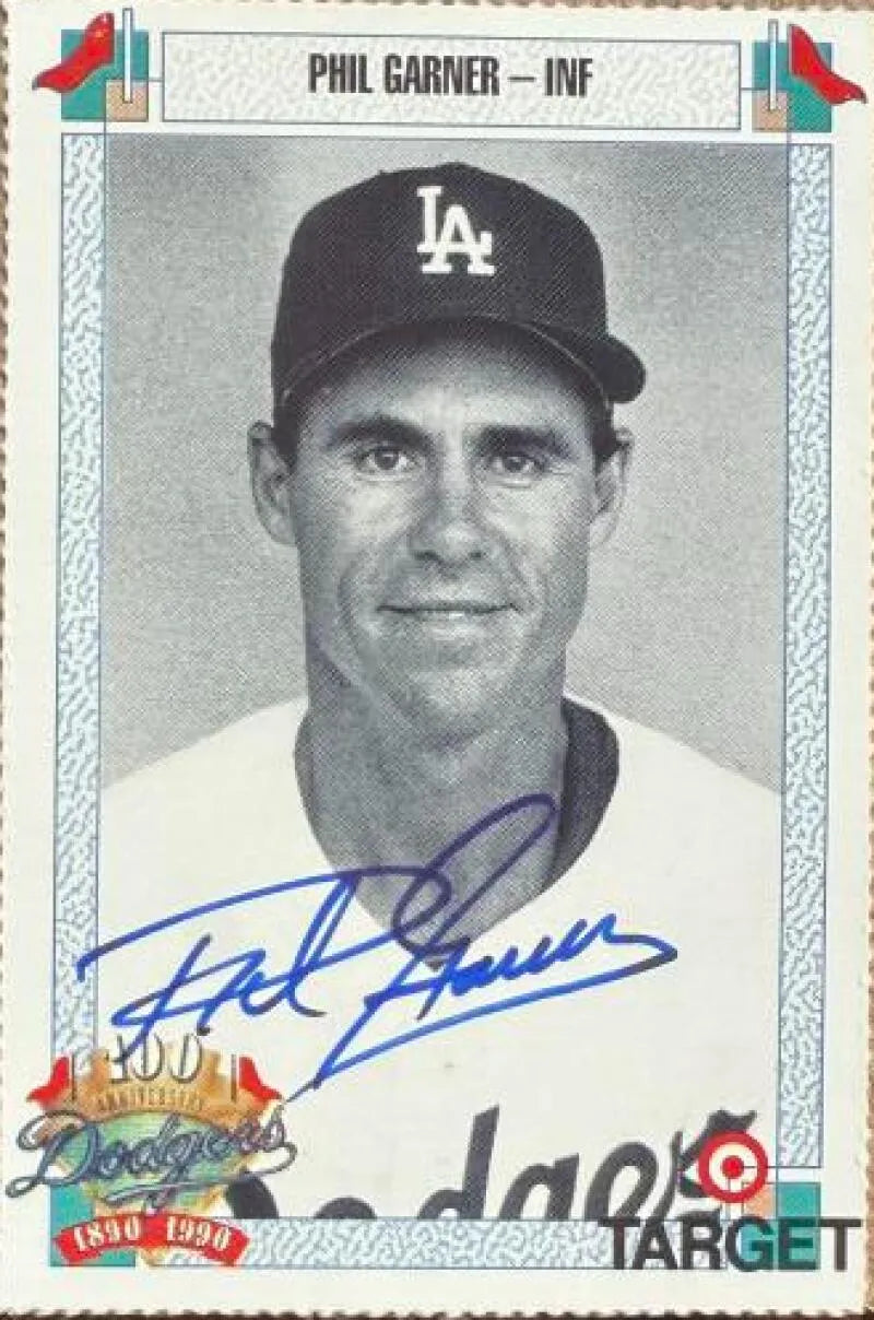 Phil Garner Autographed 1990 Target Baseball Card - Los Angeles Dodgers #269