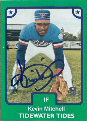 Kevin Mitchell Signed 1984 TCMA Tidewater Tides Baseball Card #23