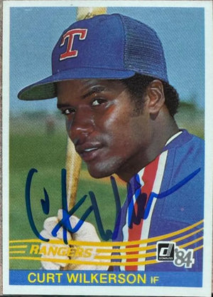 Curtis Wilkerson Signed 1984 Donruss Baseball Card - Texas Rangers #99