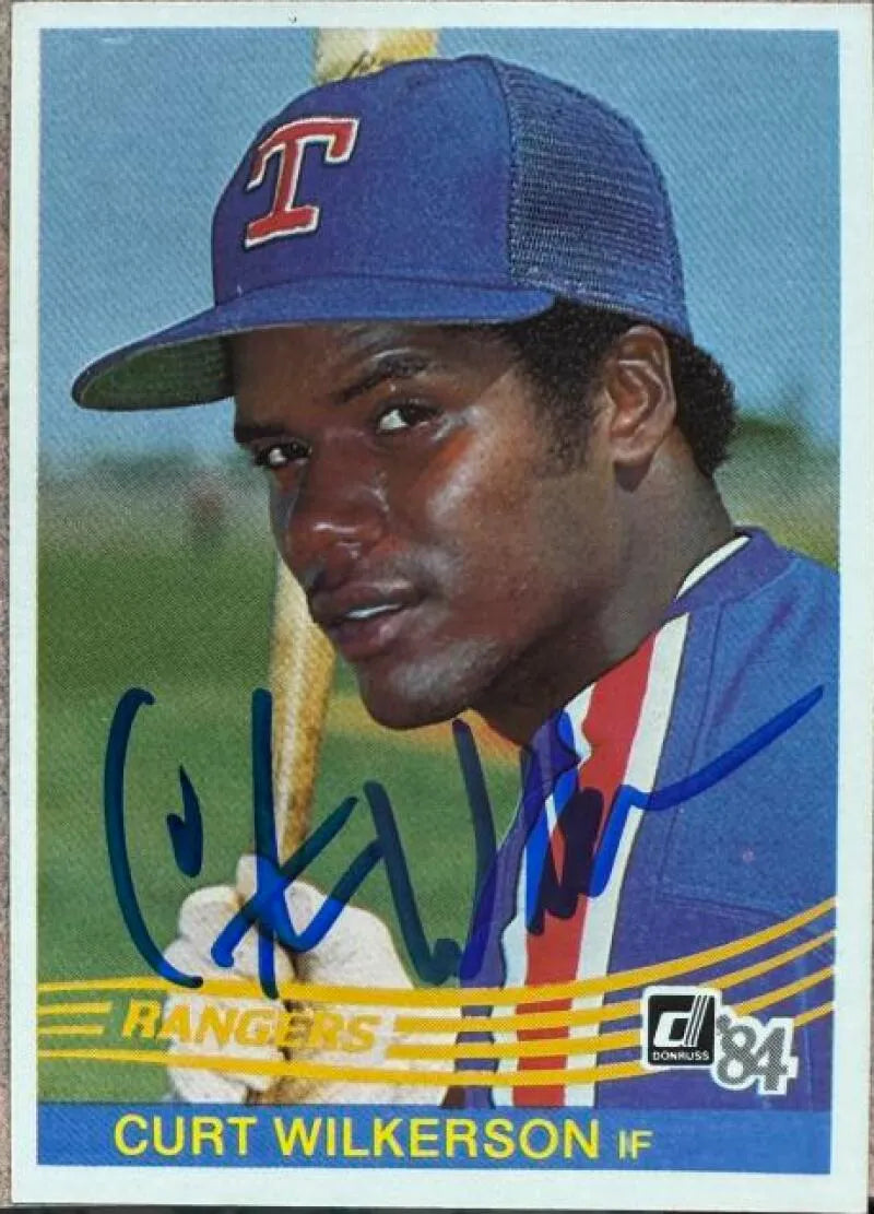 Curtis Wilkerson Signed 1984 Donruss Baseball Card - Texas Rangers #99