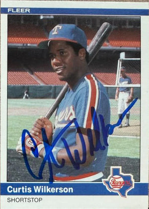 Curtis Wilkerson Signed 1984 Fleer Update Baseball Card - Texas Rangers #U-126