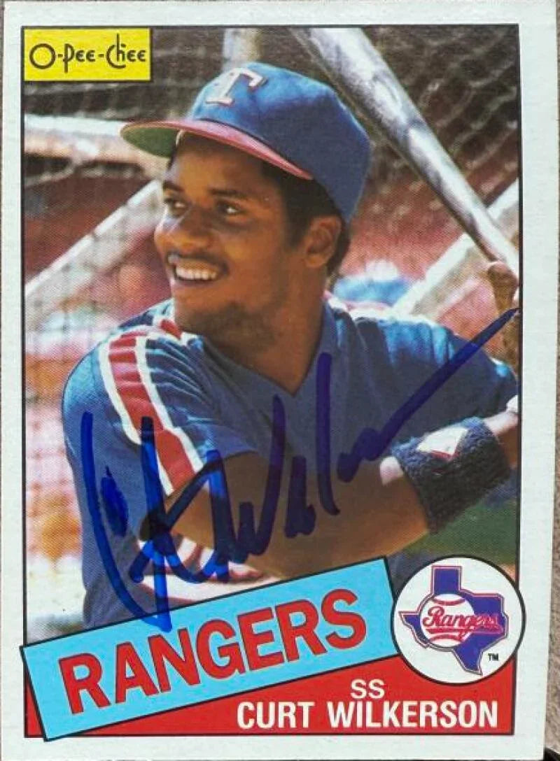 Curtis Wilkerson Signed 1985 O-Pee-Chee Baseball Card - Texas Rangers #342