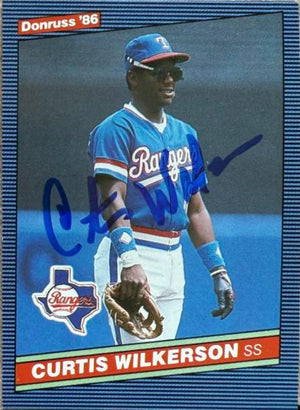 Curtis Wilkerson Signed 1986 Donruss Baseball Card - Texas Rangers #256