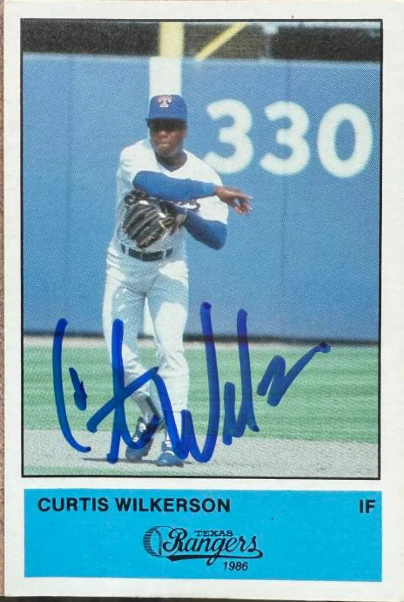 Curtis Wilkerson Signed 1986 Performance Printing  Baseball Card - Texas Rangers #NNO