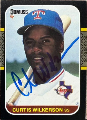 Curtis Wilkerson Signed 1987 Donruss Baseball Card - Texas Rangers #223